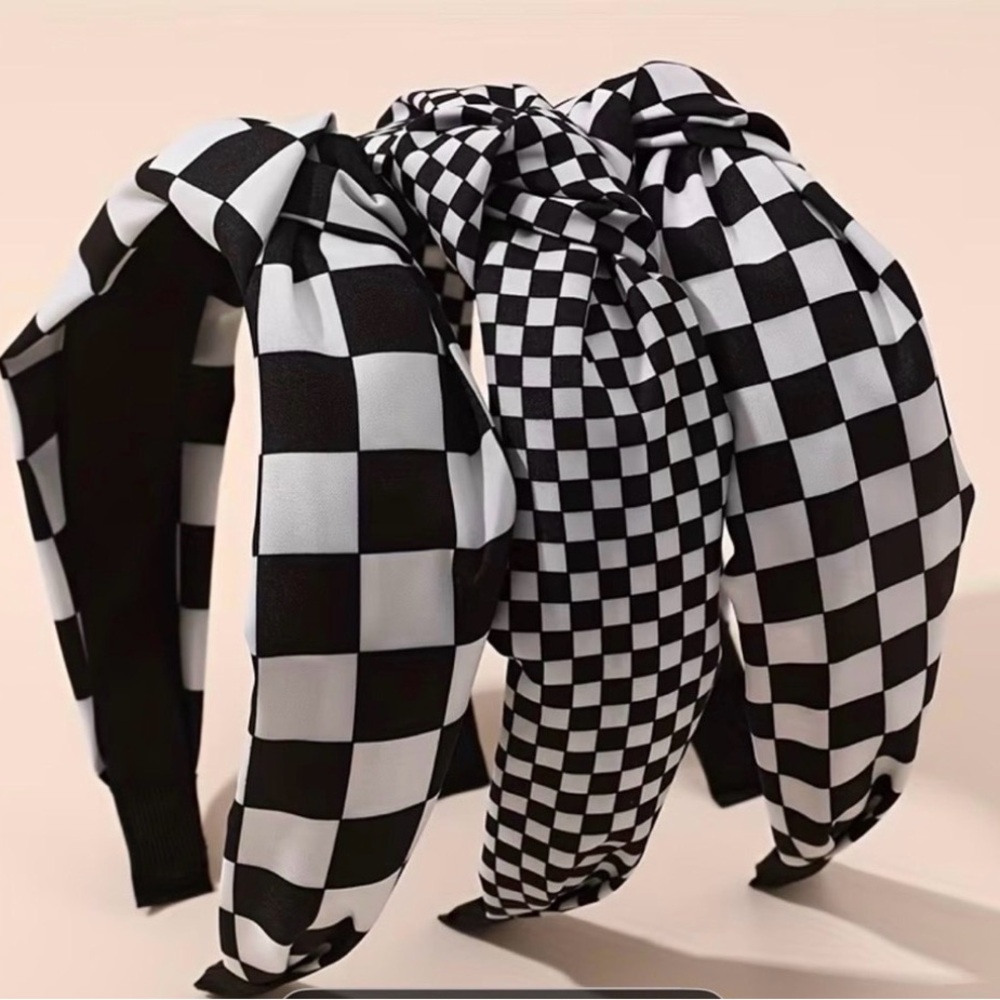 Black & White Knotted Headband Set (3-Piece) | Retro Minimal Hair Accessories